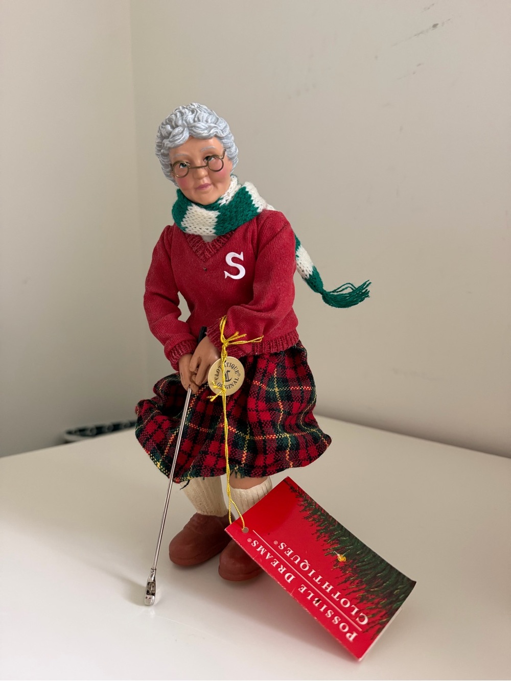 Clothtique Possible Dreams WHILE SANTA'S AWAY Mrs Claus Golfing 1999 10" New